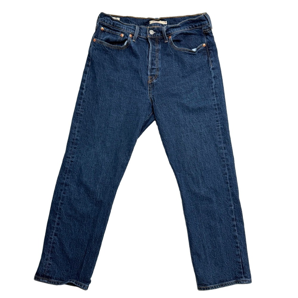 Levis Jeans Womens W31 Blue Wedgie Straight Button Fly High Rise Denim